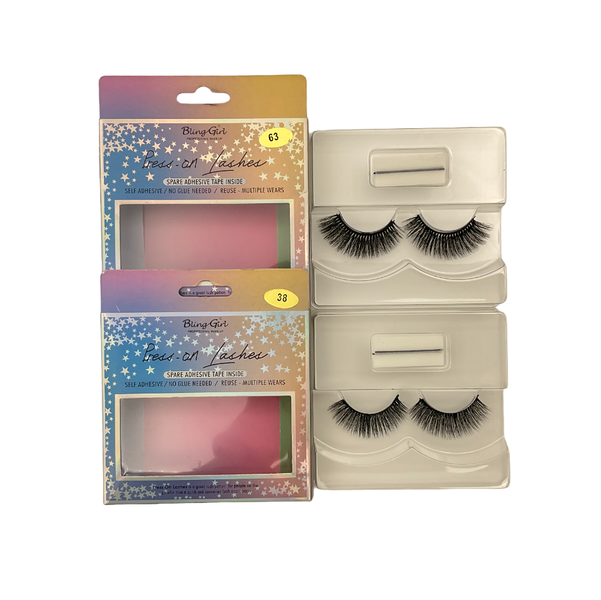 Bling Girl Self Adhesive Quick Press on eyelash 2 Pairs #38 &amp; #34