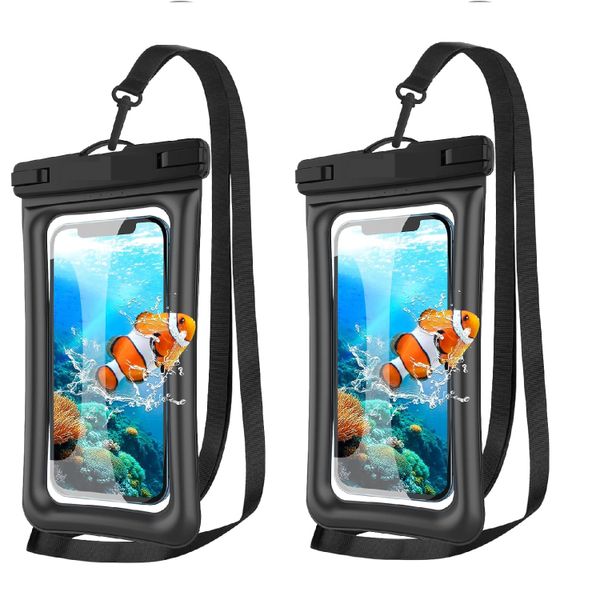 2 Pack Floating Waterproof Phone 7" Underwater Phone Case Dry Bag