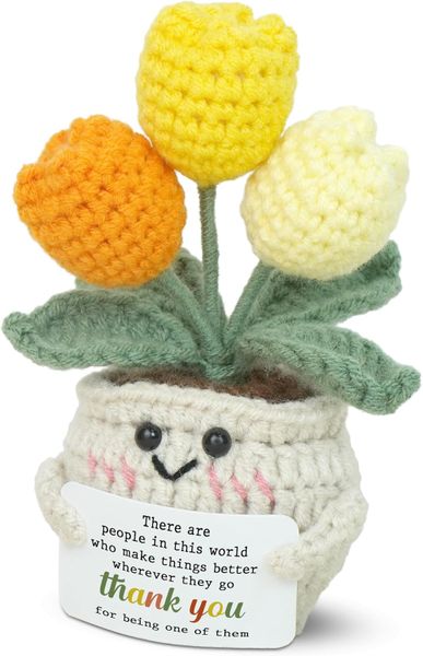Mini Positive Tulip Flowers Emotional Support Crochet
