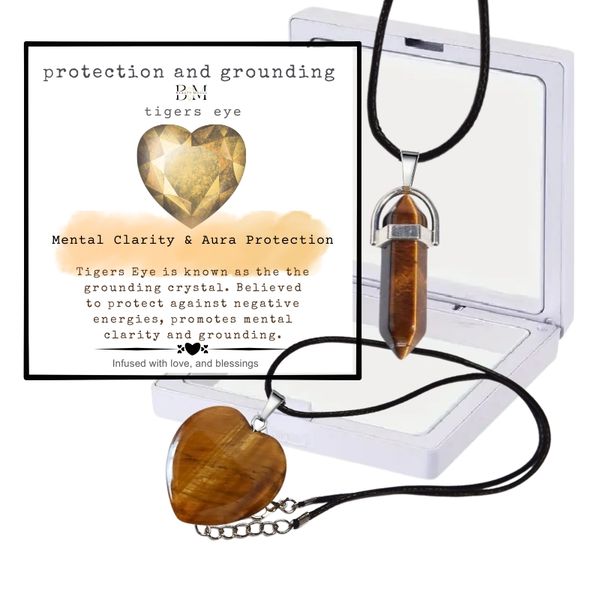 Aura Protection and Mental Clarity Tigers Eye Gemstone Necklaces