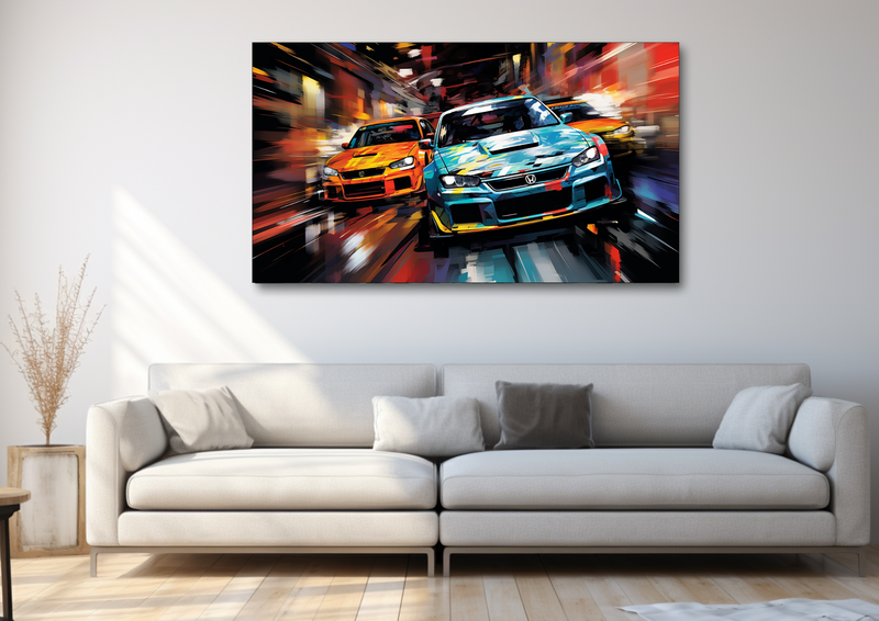 Canvas Wall Art - Street Racing Fusion Abstract - HD0108