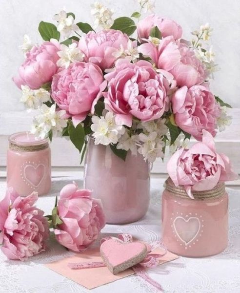 DIY Paint by numbers - Pink Peonies - 40x50cm