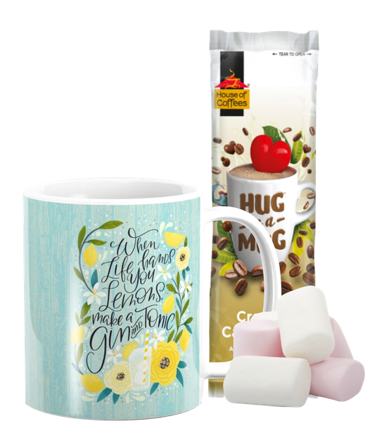 PepperSt Hug Mug with Marshmallows - When Life Hands You Lemons...