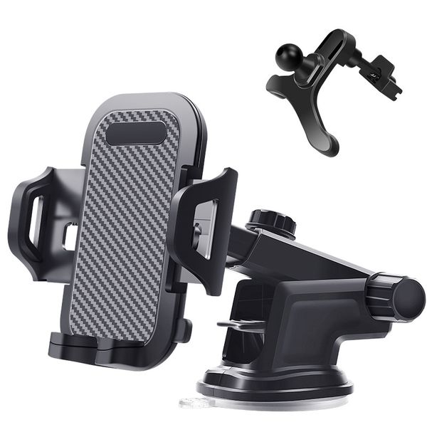 Universal Car Phone Mount with Suction Cup and Vent Support