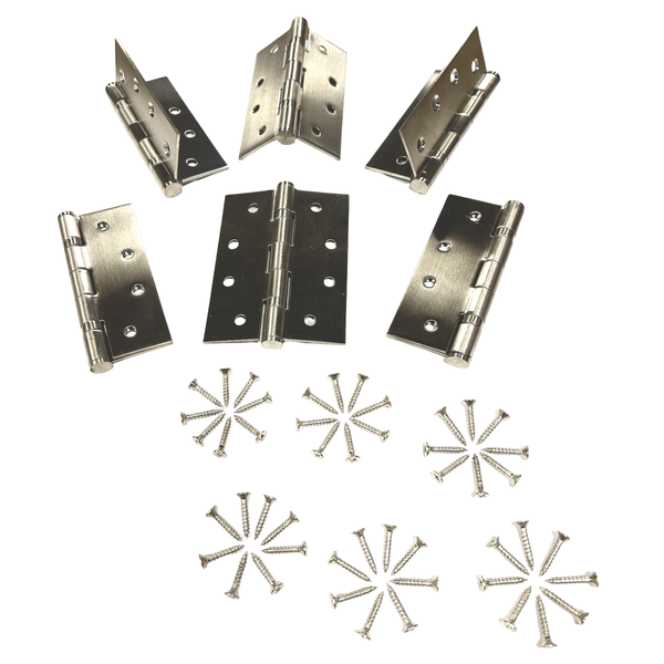 2mm Butt Hinges with Ball Bearings 3 Pairs with 24 Screws