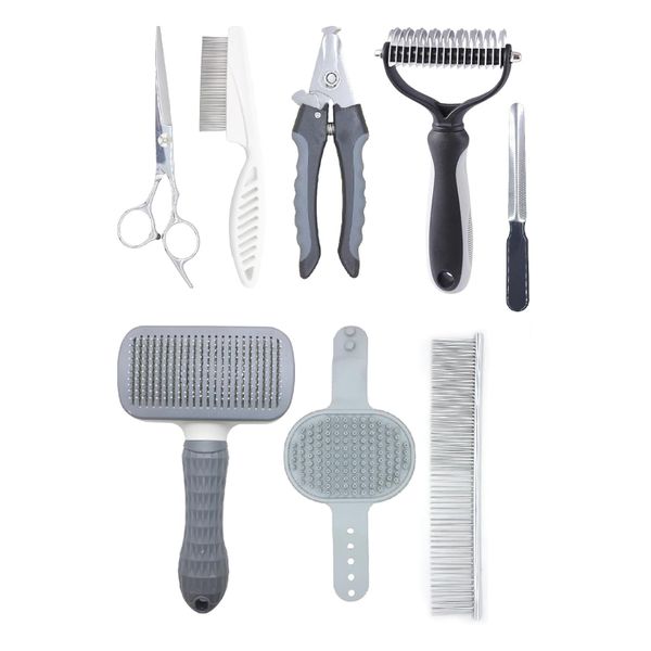 Pet Grooming Tools Kit for Dogs and Cats,8-in-One Home Pet Grooming Set