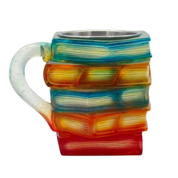 Bestby- 3D Vintage Book-shaped Mug Stainless Steel Coffee Cup (150ml)