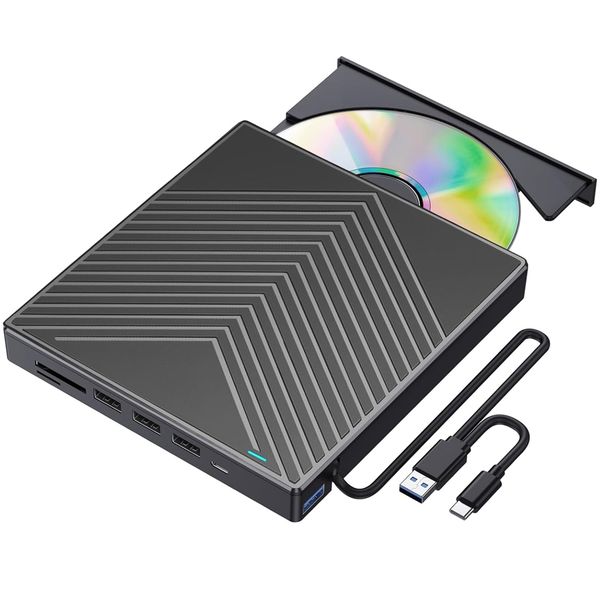 External CD DVD Drive USB 3.0 CD/DVD-ROM +/-RW Disk Drive Adapter Writer