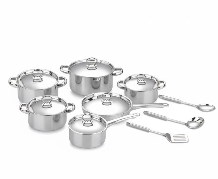 15-Piece Lightweight Stainless Steel Cookware Set