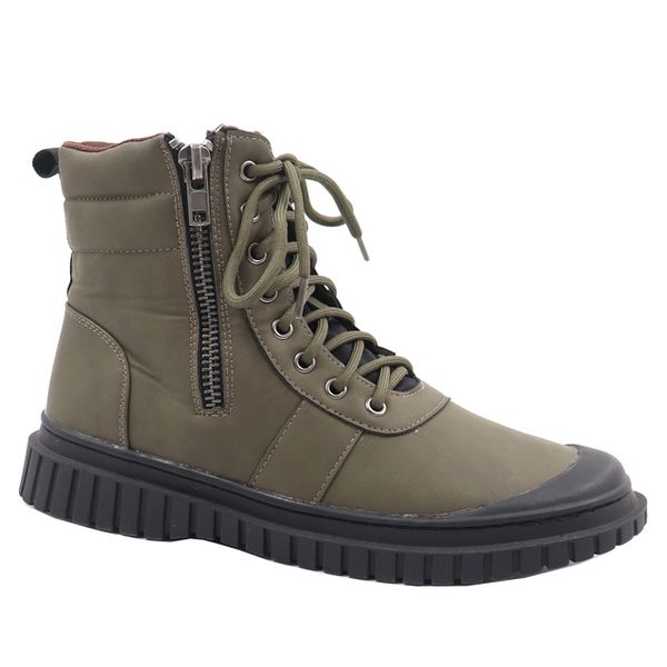 Honeymoon Mens Lace Up Boot With Outer Side Zip