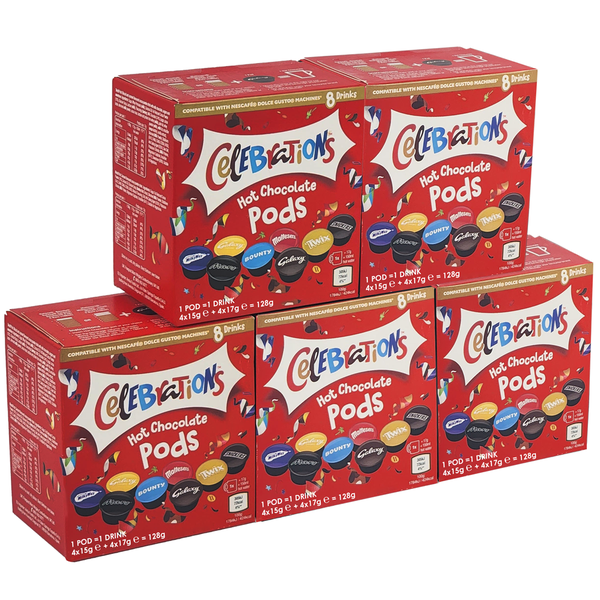 Mars Celebrations Dolce Gusto Compatible Hot Chocolate Pods - 5 x 8 Drinks