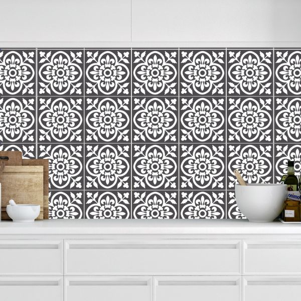 Charcoal Pattern Tile Stickers