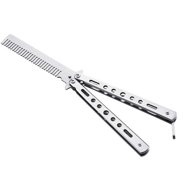 Foldable Comb Stainless Steel Butterfly Knife Comb