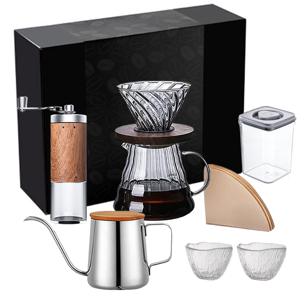 Coffee Hand Grinder Manual Burr,Pour Over Coffee Starter Set,Pour Over