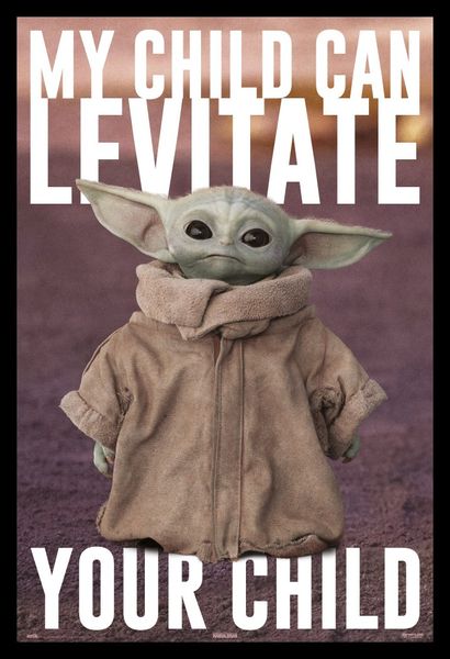 The Mandalorian Yoda Levitate Poster With Black image