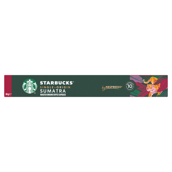 STARBUCKS Single-Origin Sumatra by NESPRESSO Dark Roast 55g box of 10