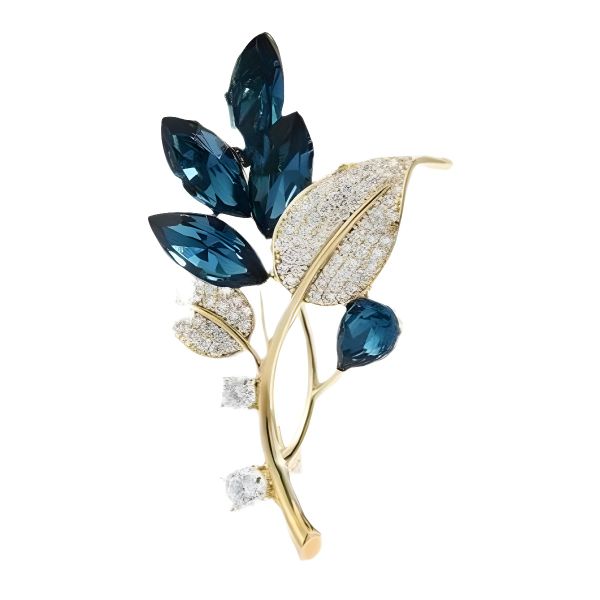 Exquisite and Elegant Blue Crystal Brooch