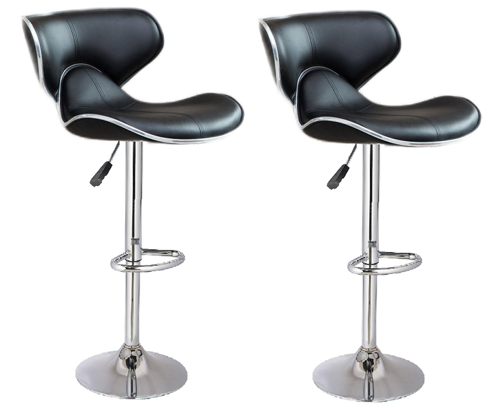 Bar Stools / Breakfast Kitchen Chairs - Set of Two – Black Colour