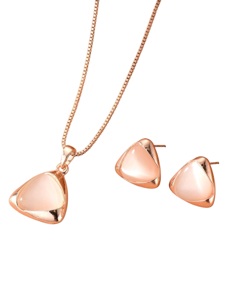 Tri Nova 3 Pieces Triangle Shaped Jewelry Set