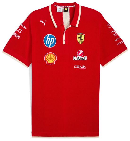 Scuderia Ferrari F1 Men's 2025 China GP Team Knit Polo Shirt