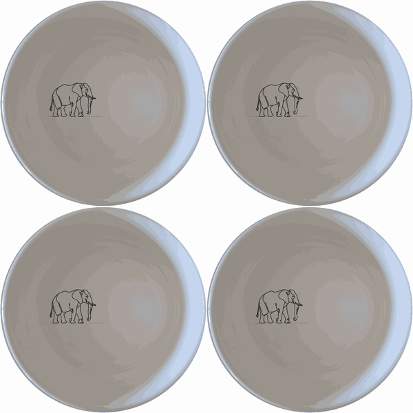 Silhouette Big Five African Elephant Bowl Set Of image
