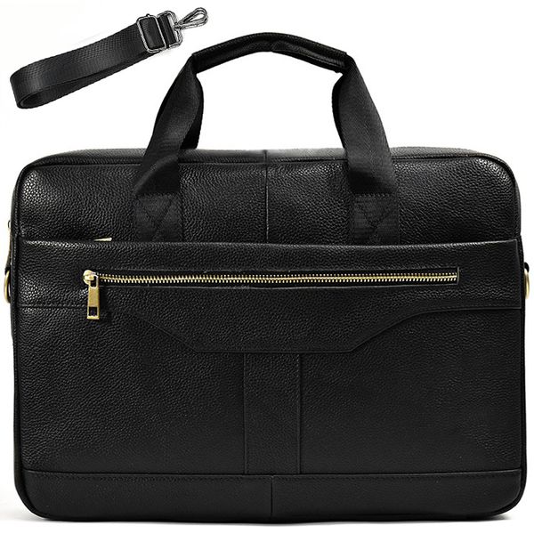 Men's Genuine Leather Business Laptop Bag Shoulder Bag Crossbody Briefcase