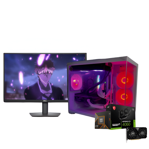 [PreBuilt Bundle] Liquid Cooled RTX 4060 Ryzen 7 9700X 2TB SSD "Bleachcore