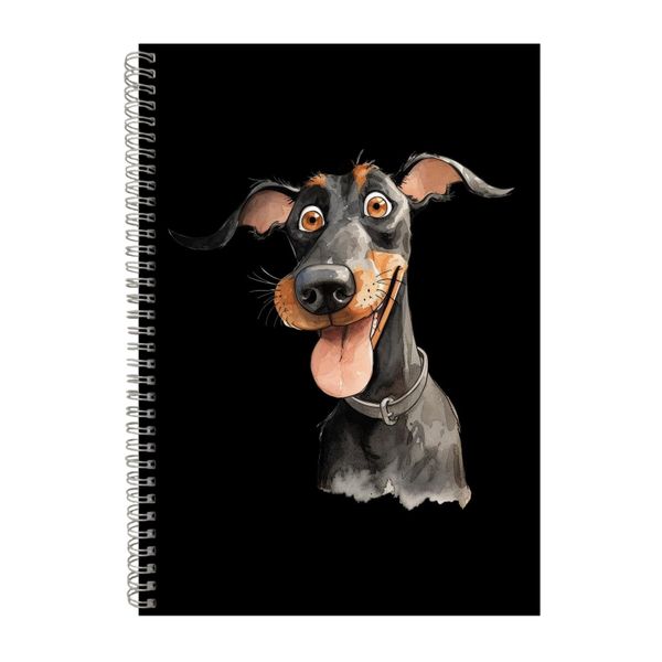Doberman A4 Notebook Spiral Lined Notepad Dog Idea 348