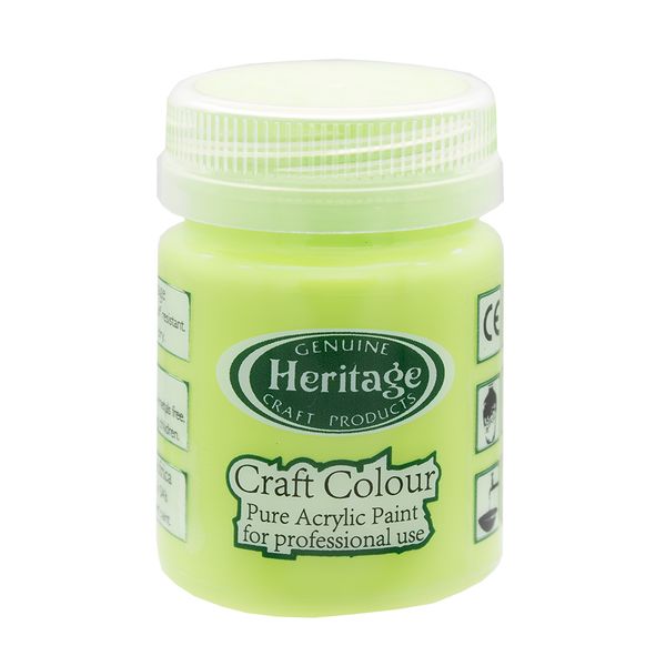 Heritage Pure Acrylic Paint - Craft Colour Range - 50ml - Lime Green