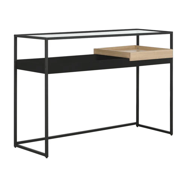 Millenium Console Table with Tempered Glass and Movable/Sliding Tray