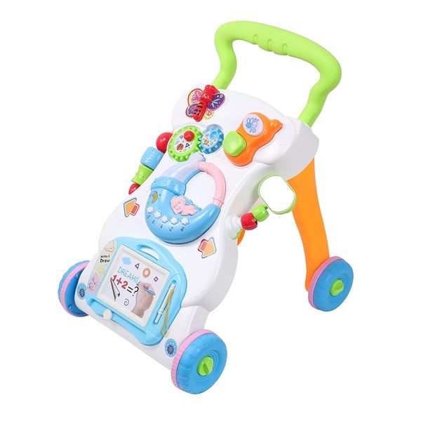 2 in 1 Sit to Stand Baby Walker with Music and Lights