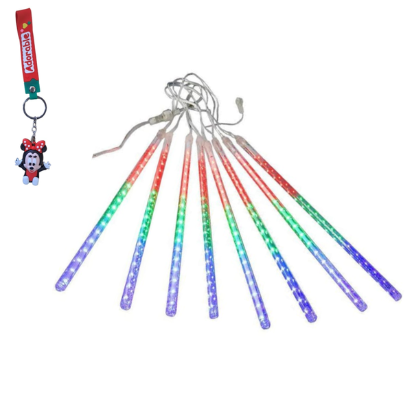 Eight Shooting Star Rain LED Tubes 76 cm Length With Key Ring