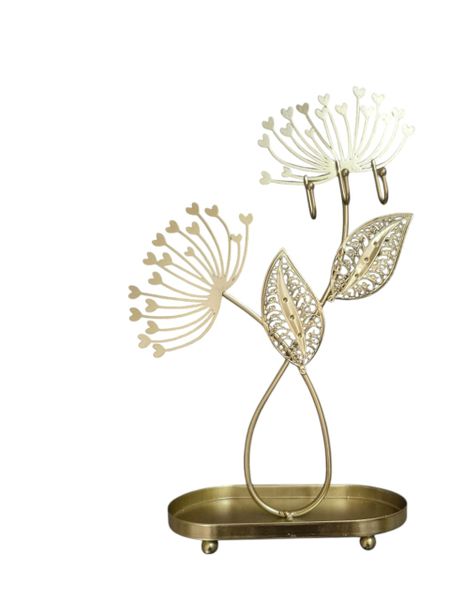 Golden Dandelion Jewelry Holder - Elegant Organizer for Your Accessories