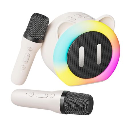 Mini Karaoke Machine, Portable Karaoke Speaker with 2 Wireless Microphones Image