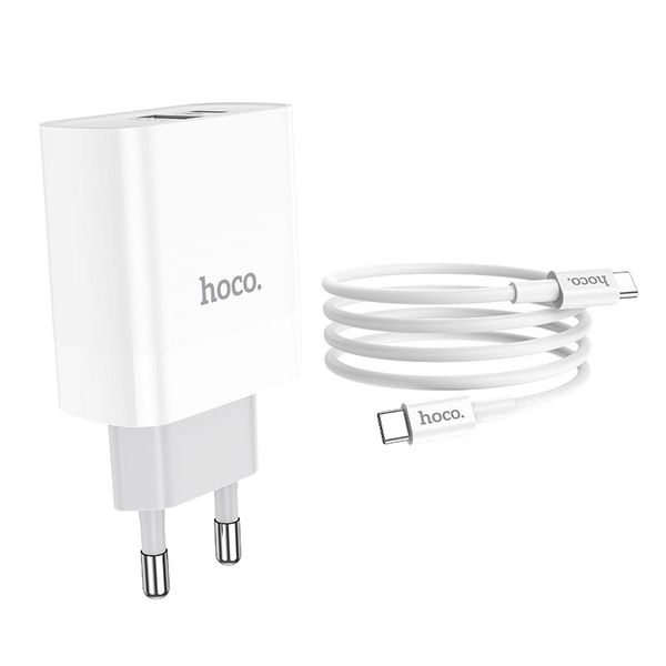 Hoco C80A Rapido 18W Plug set C-Type-C-Type - White