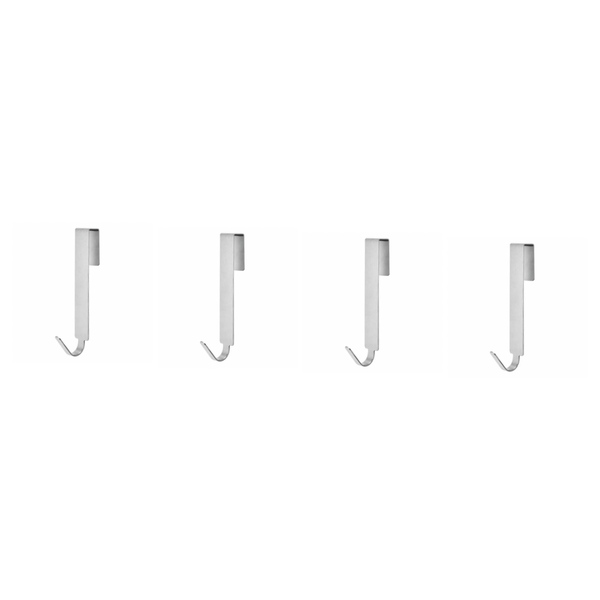 4 Pack - Stainless Steel Over Door Hook - Silver