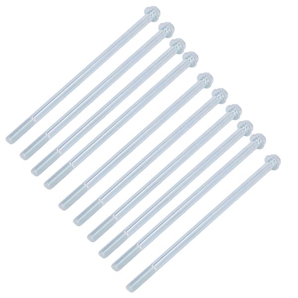 Fine Thread Hex Bolts 10x230, Carbon Steel Half Tooth, 10 Pcs