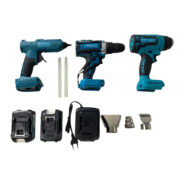 DIY Power Tool Set - 20V Lithium, Drill, Heat Gun, Glue Gun