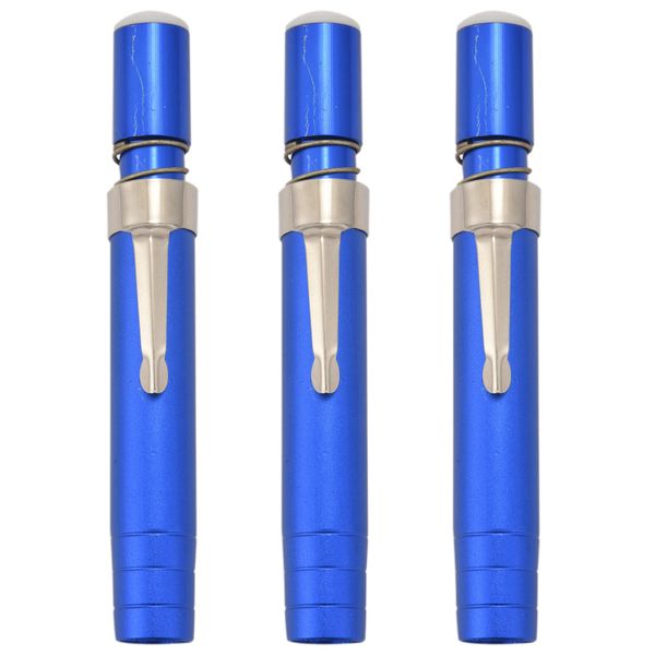 3 Pcs Black Aluminum Alloy Chalk Keeper Holder (Blue)