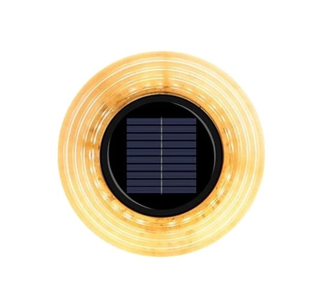 Waterproof Bright Ground Light With Solar Powered Operation - Warm Yellow