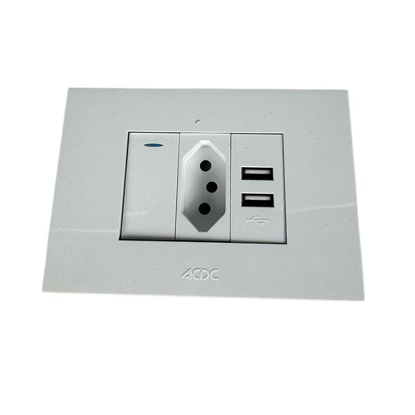 ACDC - White Orion N-Type Socket With Switch And USB Outlet