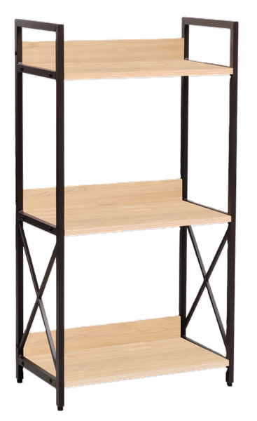 Scandanavian 3 Tier Medium Bookshelf with Powder Coated Steel Frame