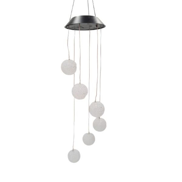Outdoor LED Solar Powered Snowball Wind Chimes Light