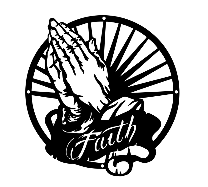Praying Hands Laser Cut DF Wood Wall Art