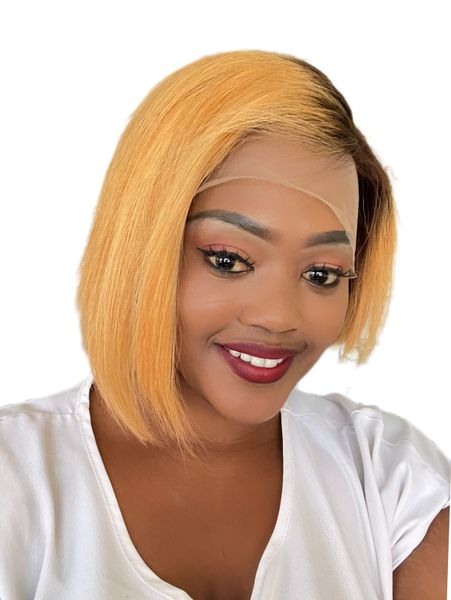 Brazilian Blonde Asymmetric Bob - Golden Blonde