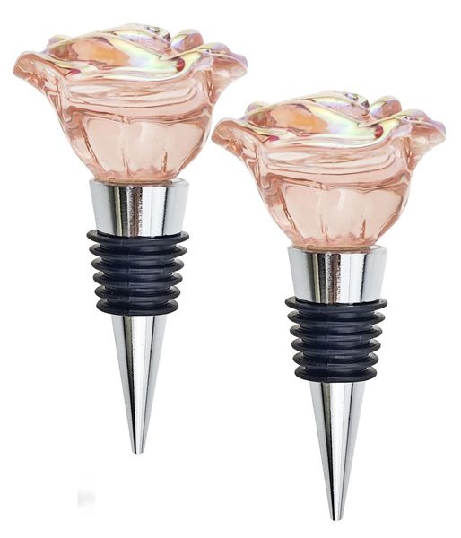 2 Pieces Reusable Rose Wine Stoppers for Wine Lovers, Wedding Favors