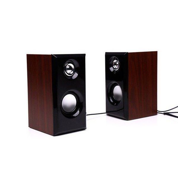 Leerfei D-092 Multimedia Dark Wooden USB Speakers