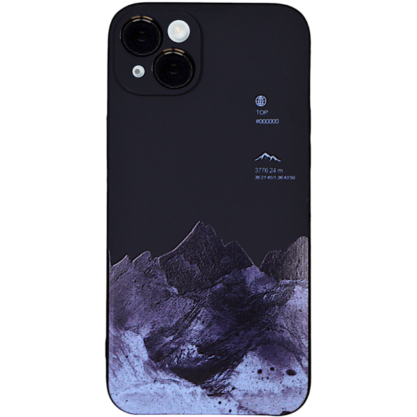 Black - Phone Case with Mountain Print &amp; Camera Protect - Iphone 15 Plus