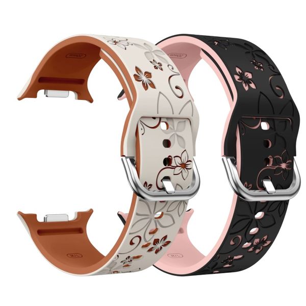 Silicone Floral Straps compatible with Samsung Galaxy Watch 8