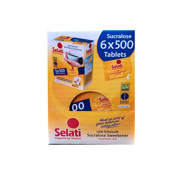 Selati Low Kilojoule Sucralose sweetener 6 x 500 Refill Sachets